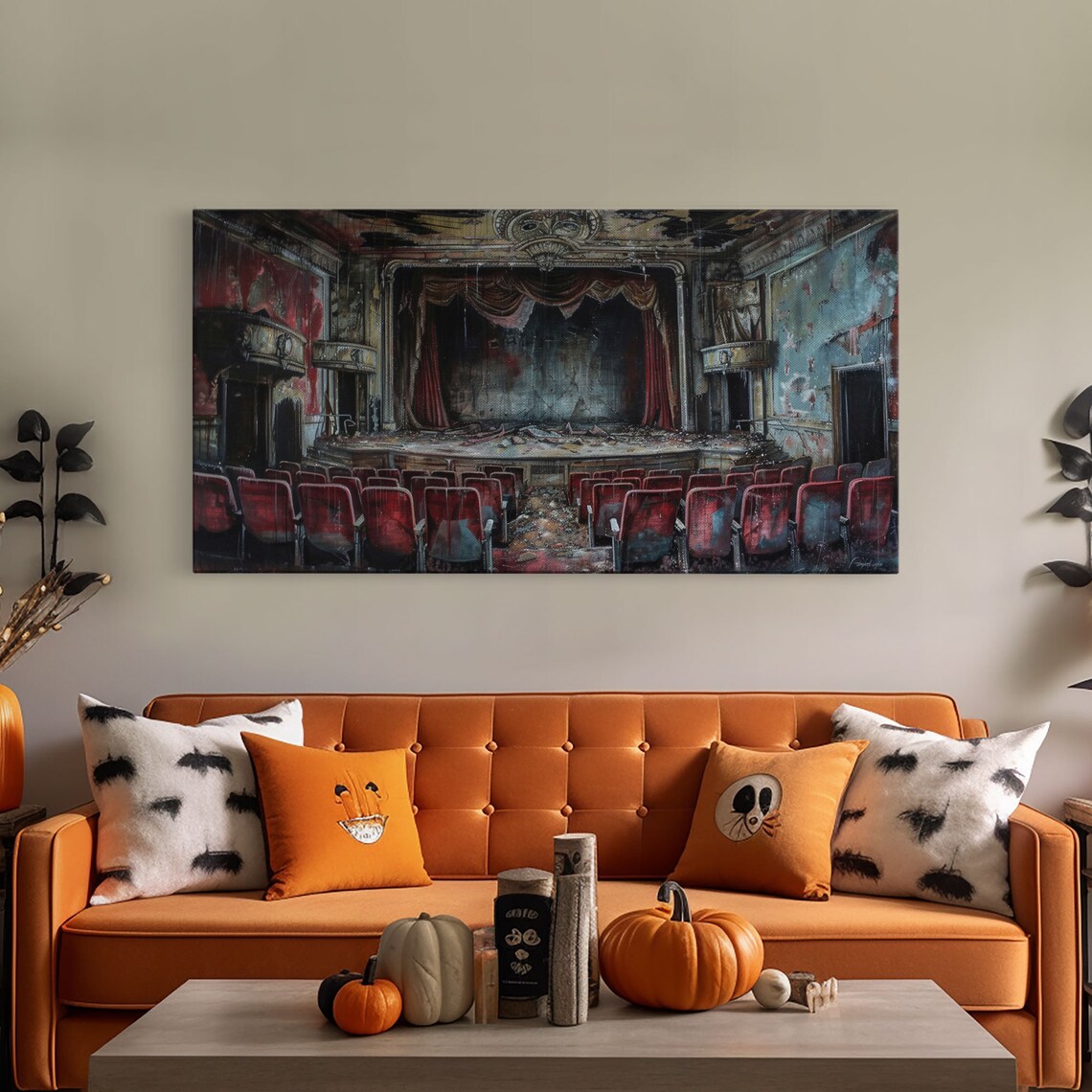 Creepy Abandoned Theater Red Seats Decaying Stage Macabre Dark Academia Print - Image 5