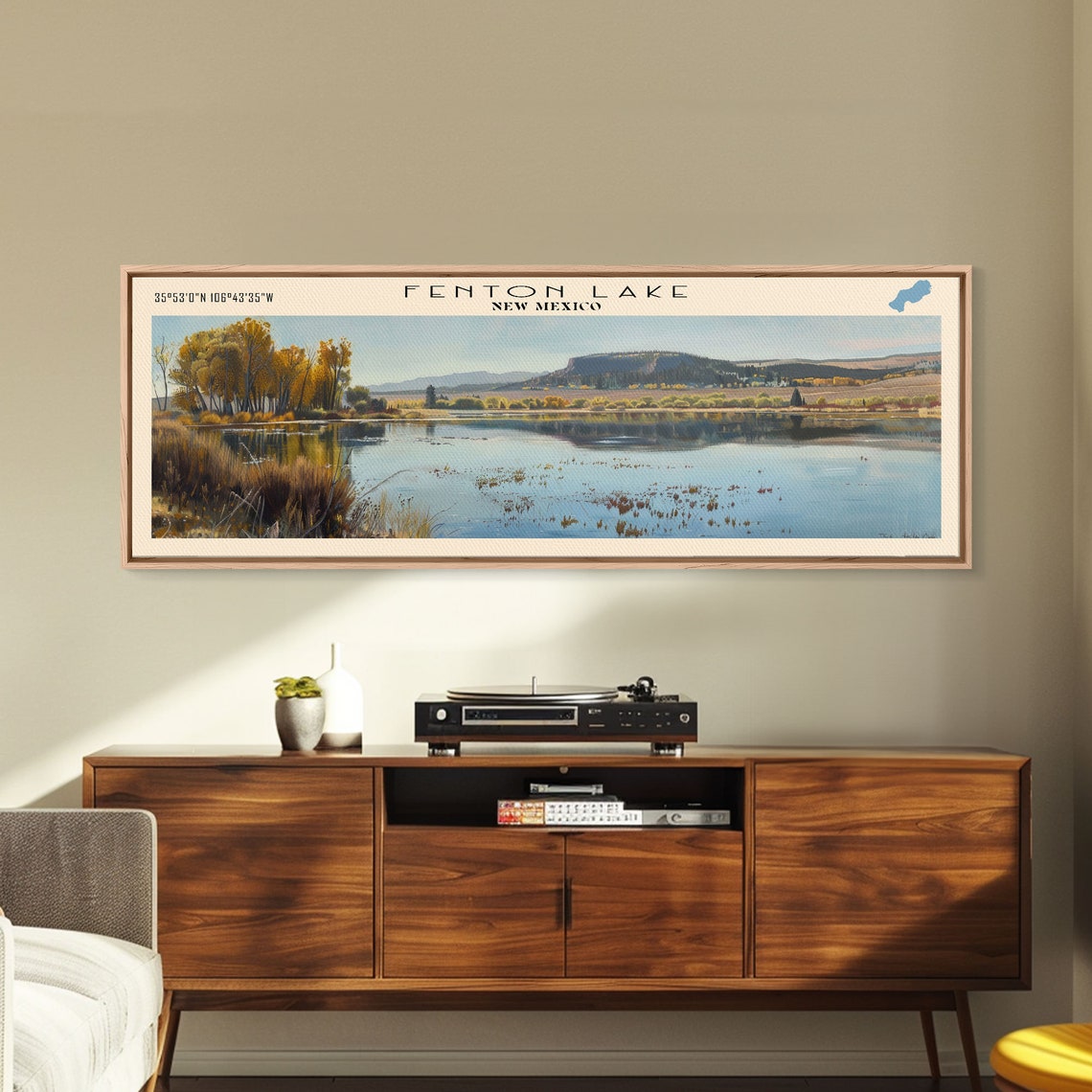 Fenton Lake New Mexico Golden Aspen Trees Mesa Horizon Poster