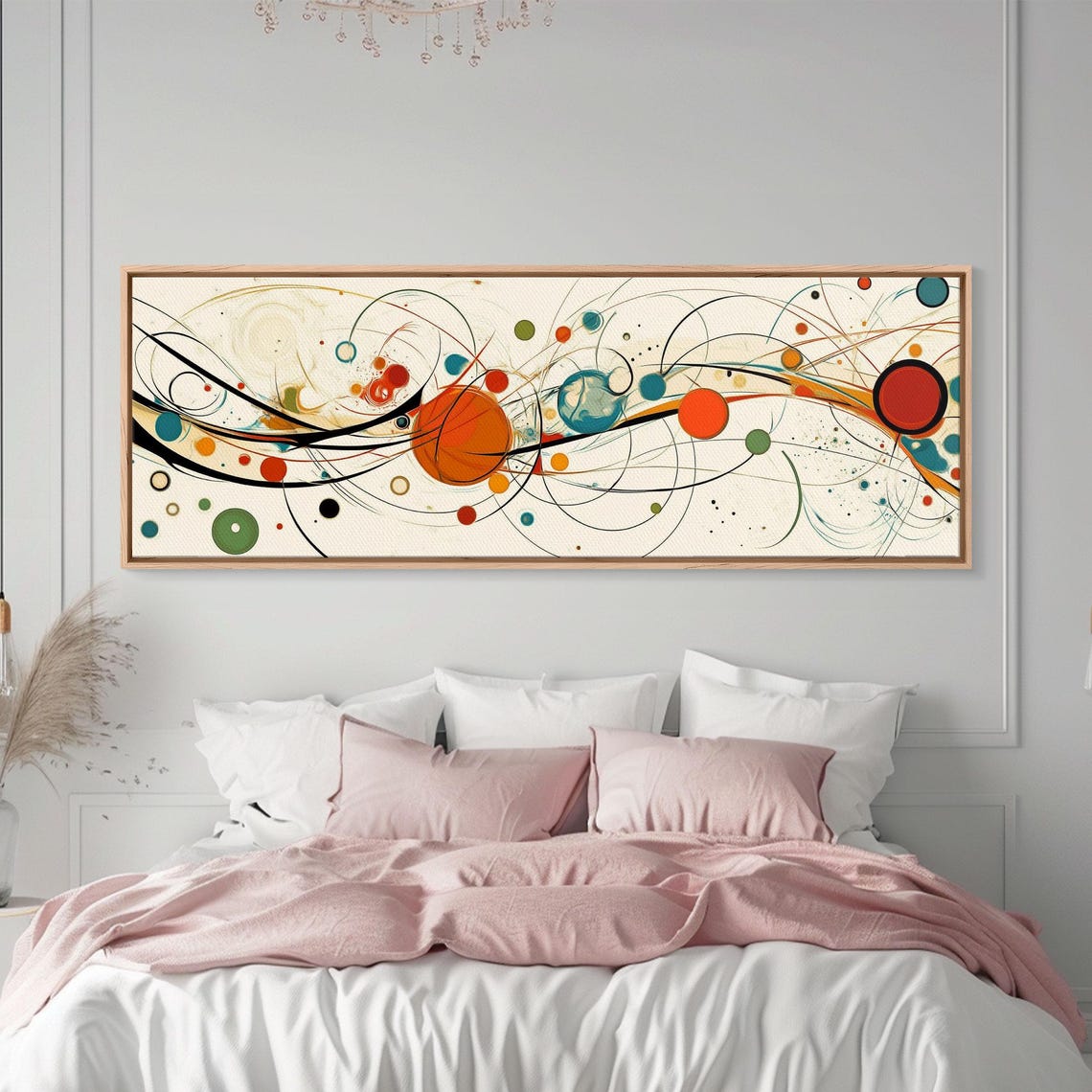 Retro Atomic Age Abstract Solar System Orbits Colorful Space Poster - Image 2