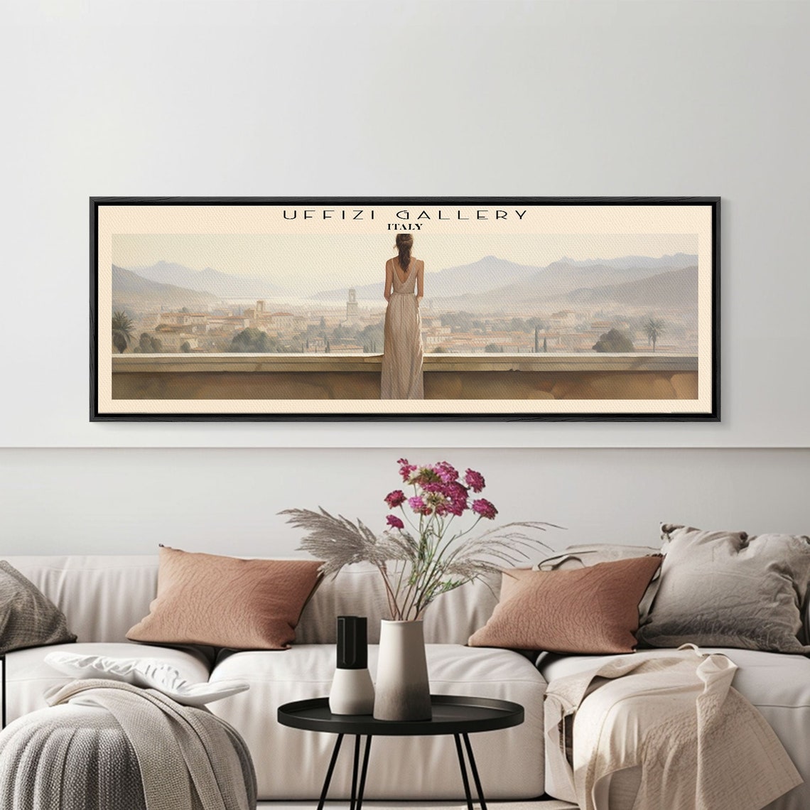 Uffizi Gallery Italy Florence Terrace City View Golden Travel Poster - Image 3