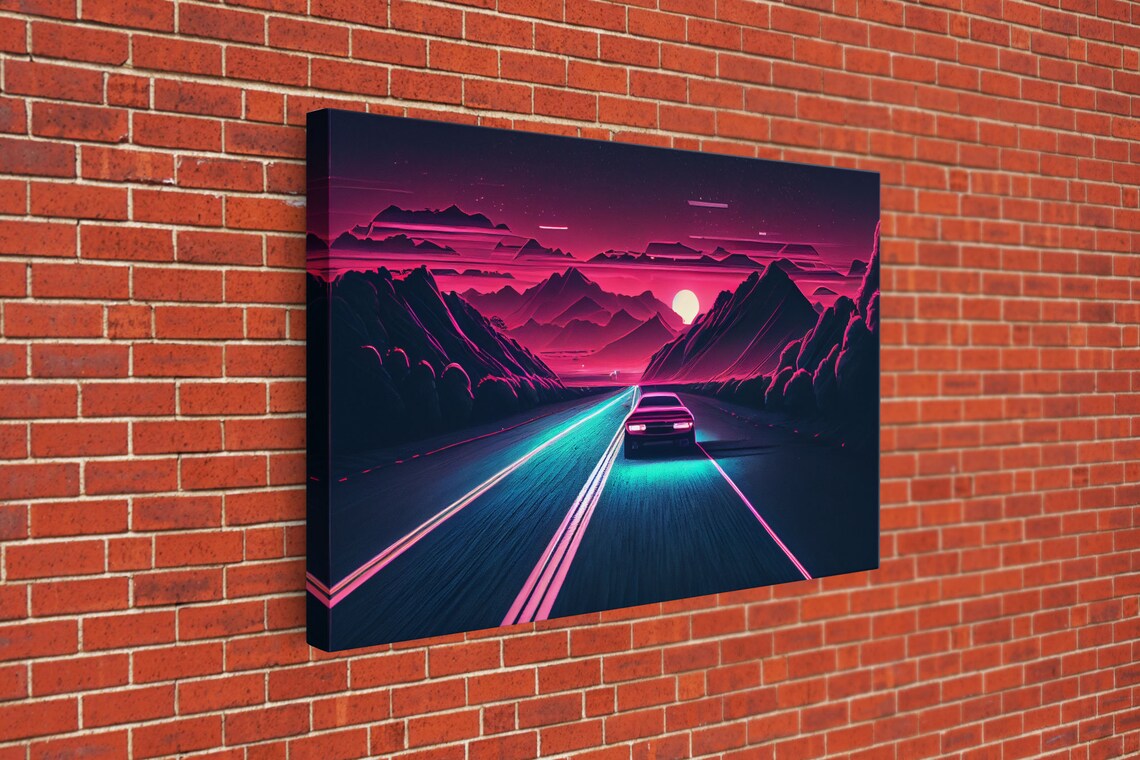 Midnight Drive Synthwave Retro 80s Poster Print - Image 3