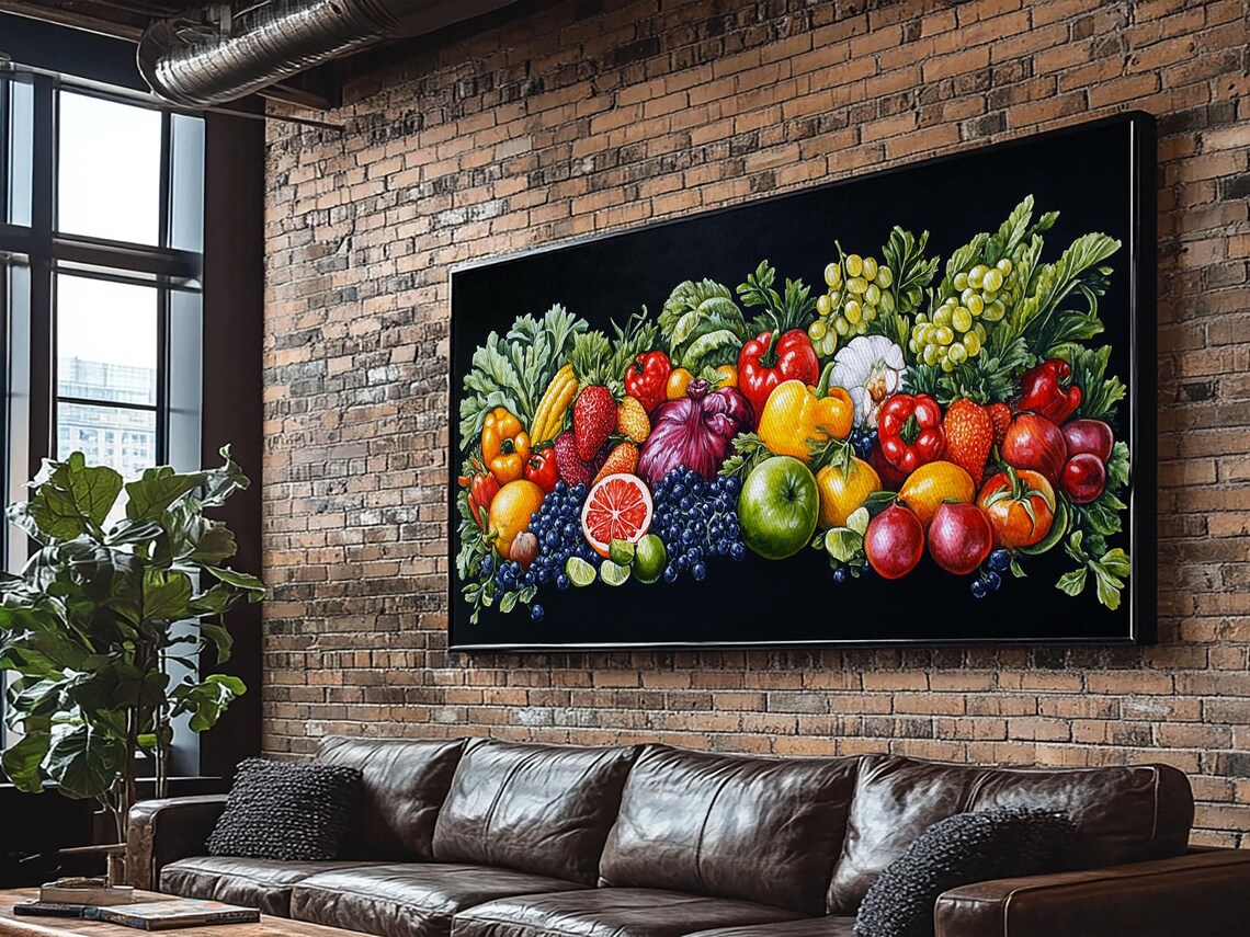 Fruits And Vegetables Wall Art Print Kitchen Decor Kitsch Decor Kitchen Wall Art Dining Room Decor Modern Farmhouse Kitchen Art - Image 2