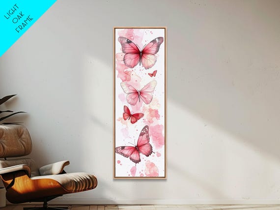 Ethereal Butterflies Print Whimsical Wall Art Feminine Artwork Light Pink Wall Art Rustic Cottagecore Decor Bedroom Artwork