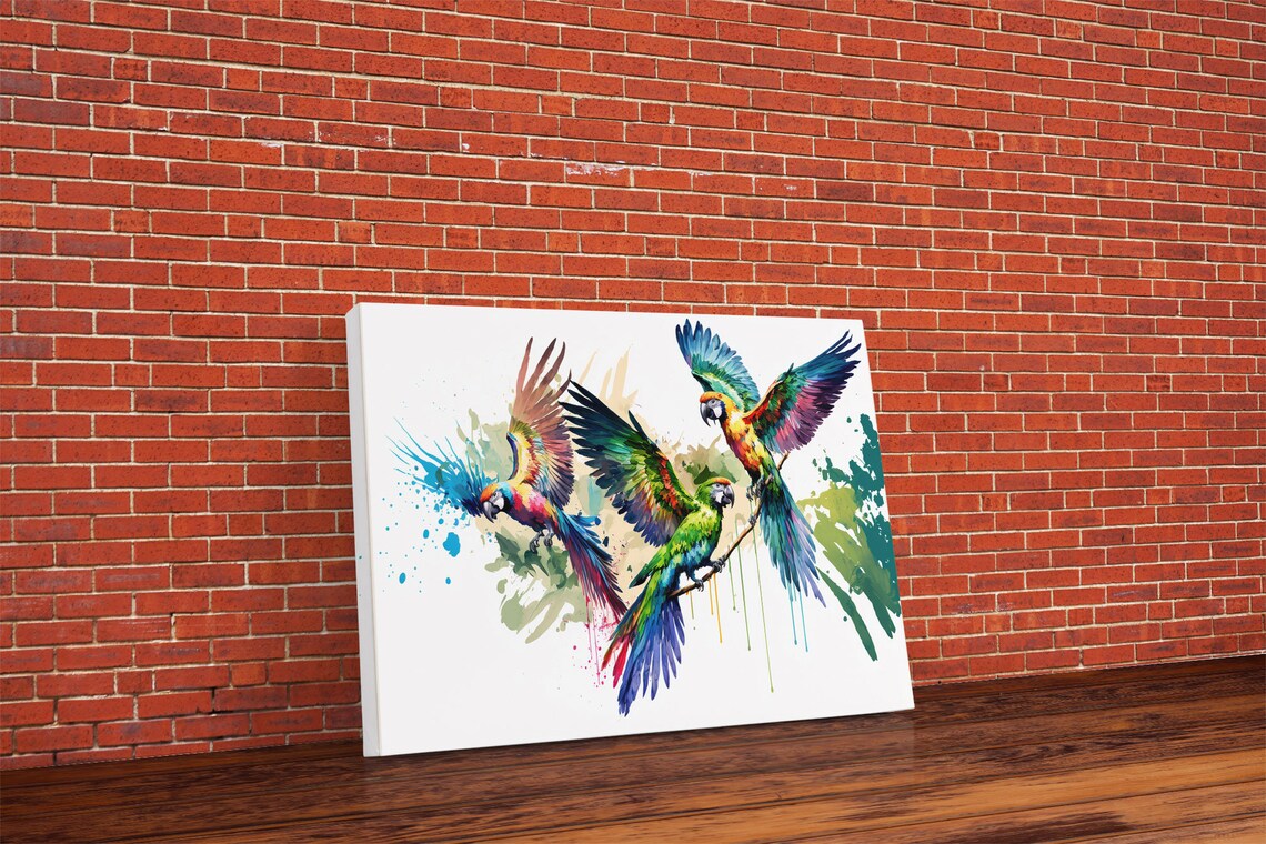 Birds Of Paradise 3 Watercolor Parrots, Boho Art Print - Image 6