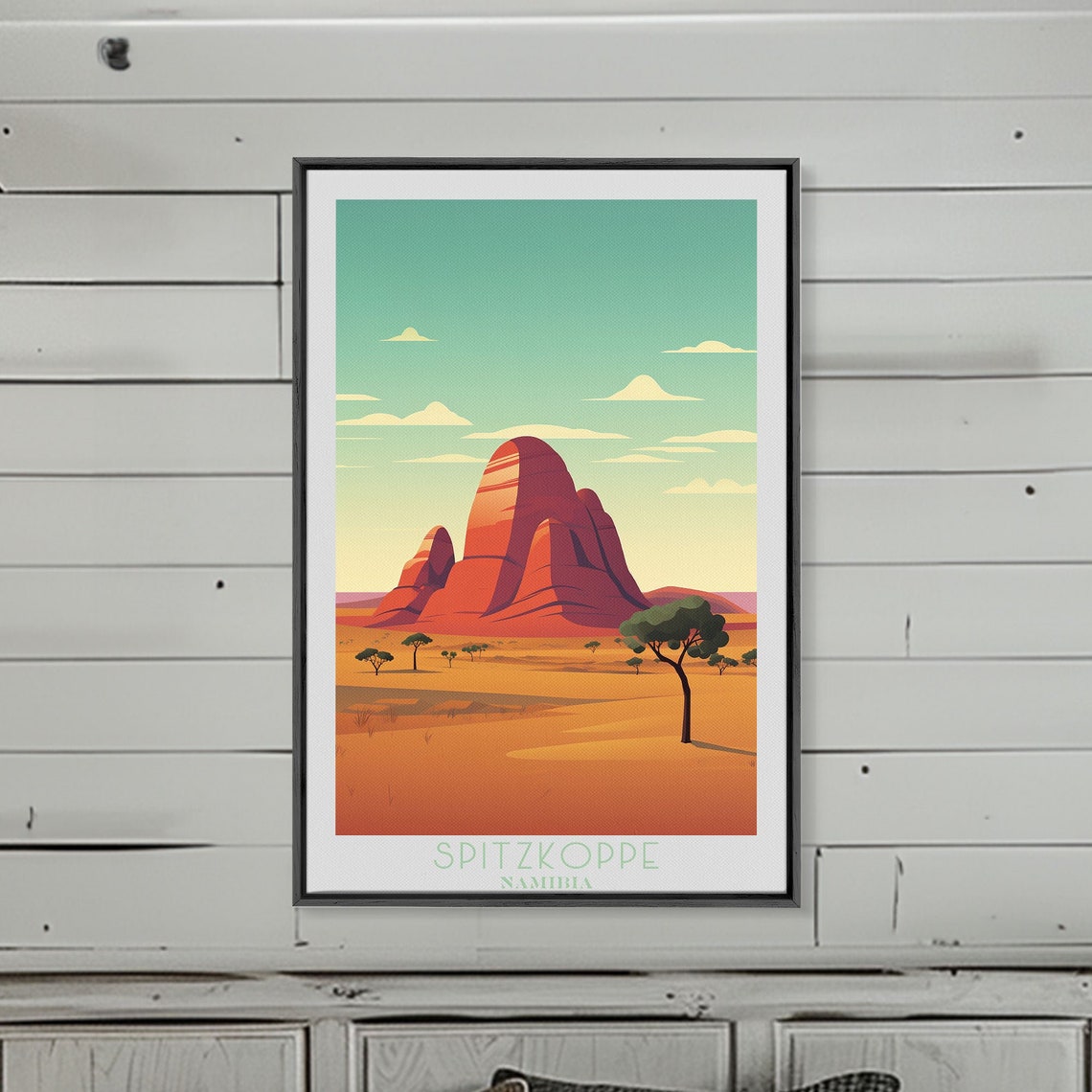 Spitzkoppe Namibia Red Granite Peaks Savanna Desert View Poster - Image 4