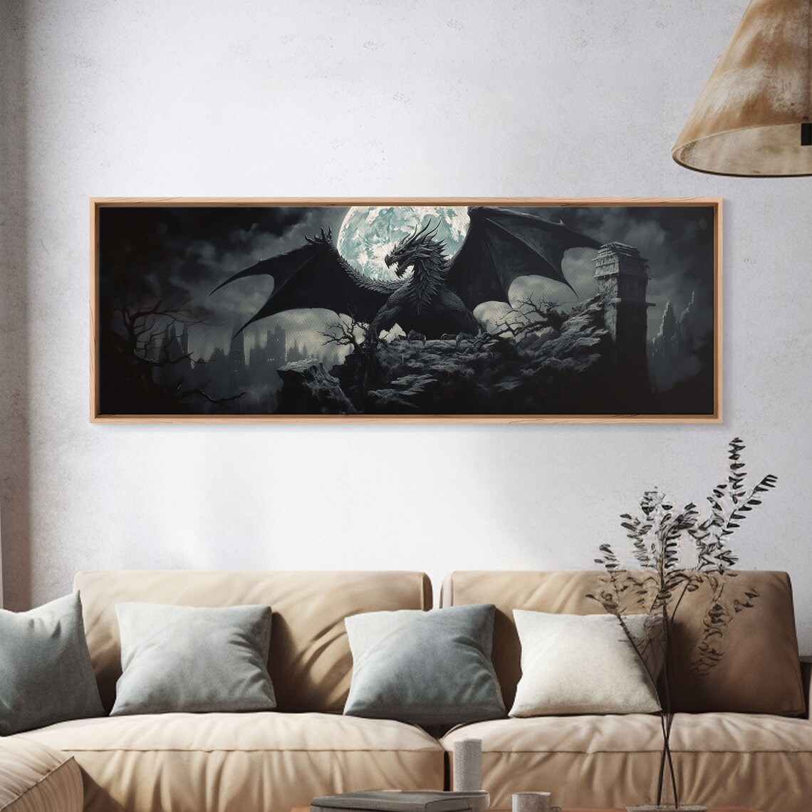 Dragon Panoramic Fantasy Painting Decor Art Print - Image 4