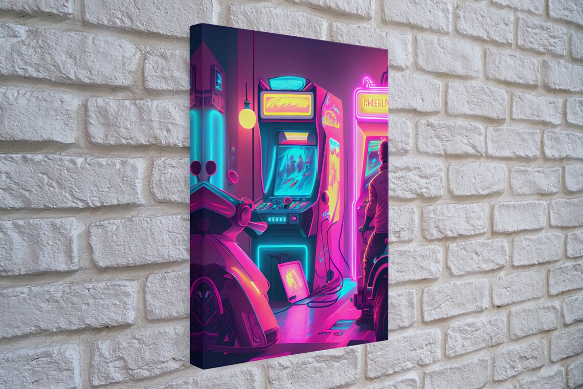Synthwave Arcade Game Room Decor Poster Print - Image 4