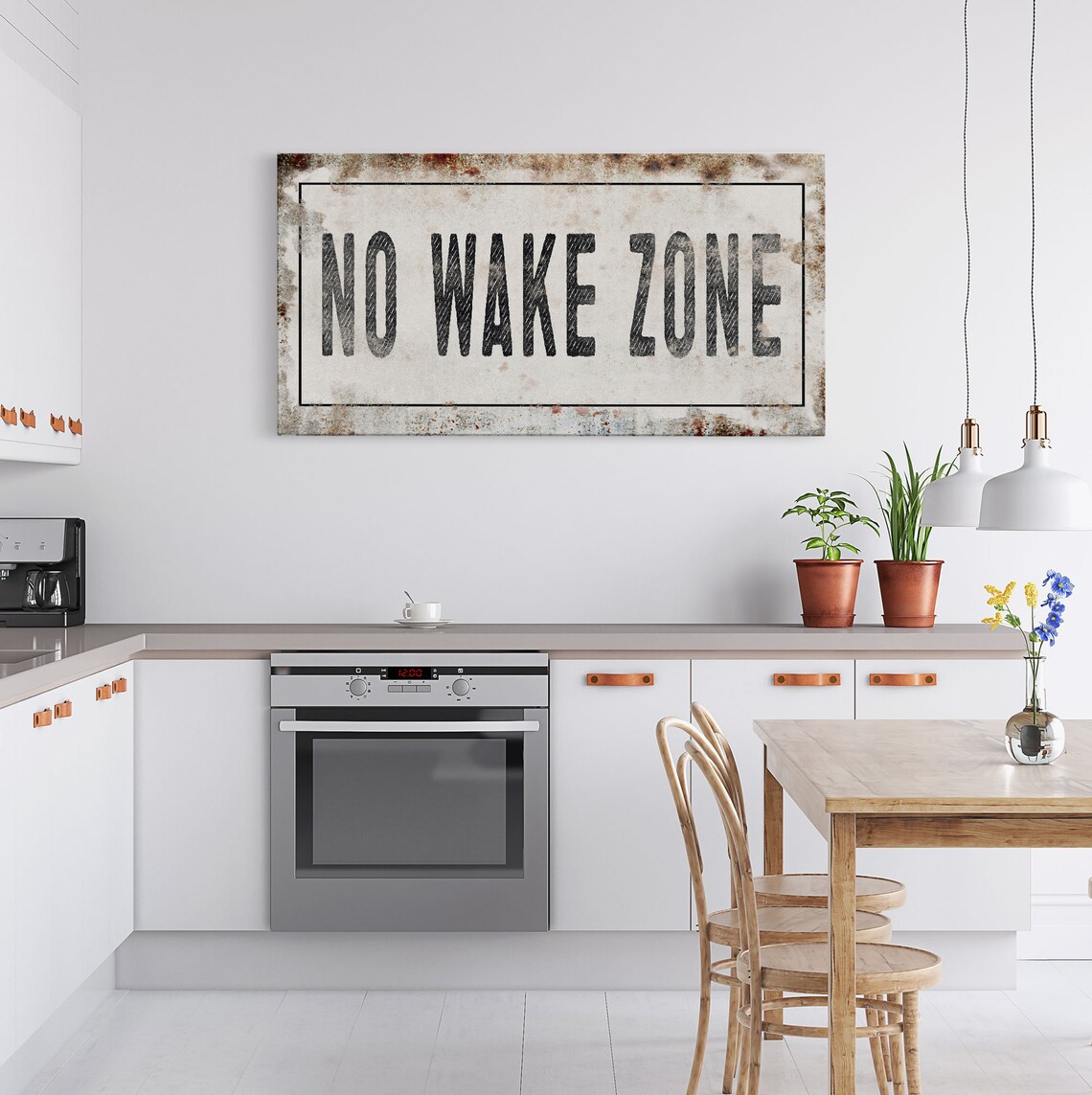 No Wake Zone Rustic Lakehouse Sign Art Print - Image 2
