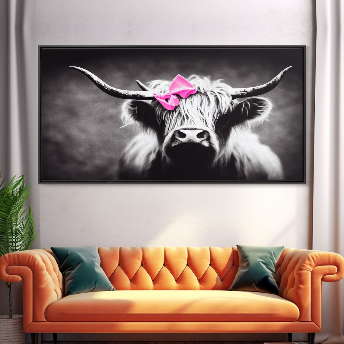 Highland Cattle Black-and-White Art Print, Farmhouse - Image 5