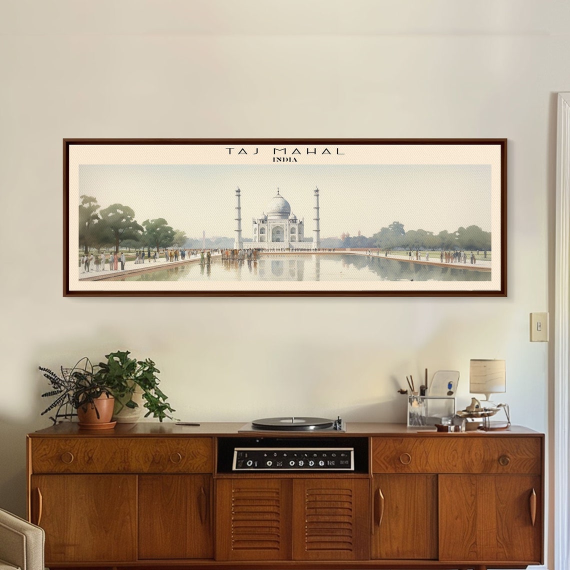 Taj Mahal India Marble Mausoleum Reflecting Pool Panoramic Poster - Image 4