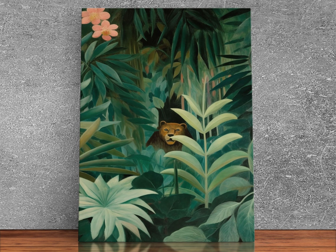 Bear In Lush Tropical Jungle Dense Green Foliage Botanical Art Poster - Image 4