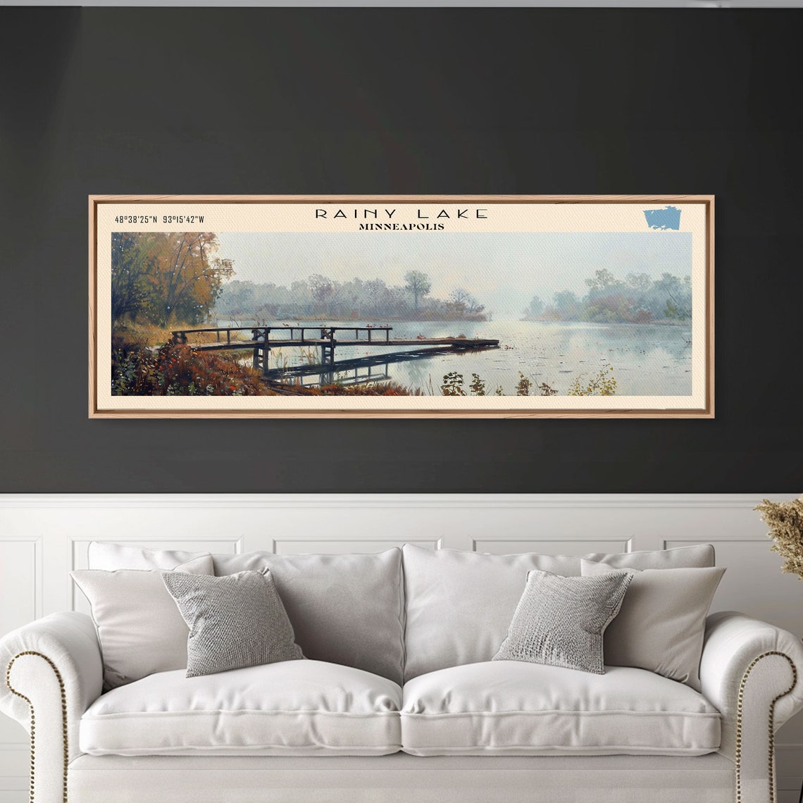 Rainy Lake Minneapolis Wooden Dock Misty Morning Water Travel Poster - Image 4