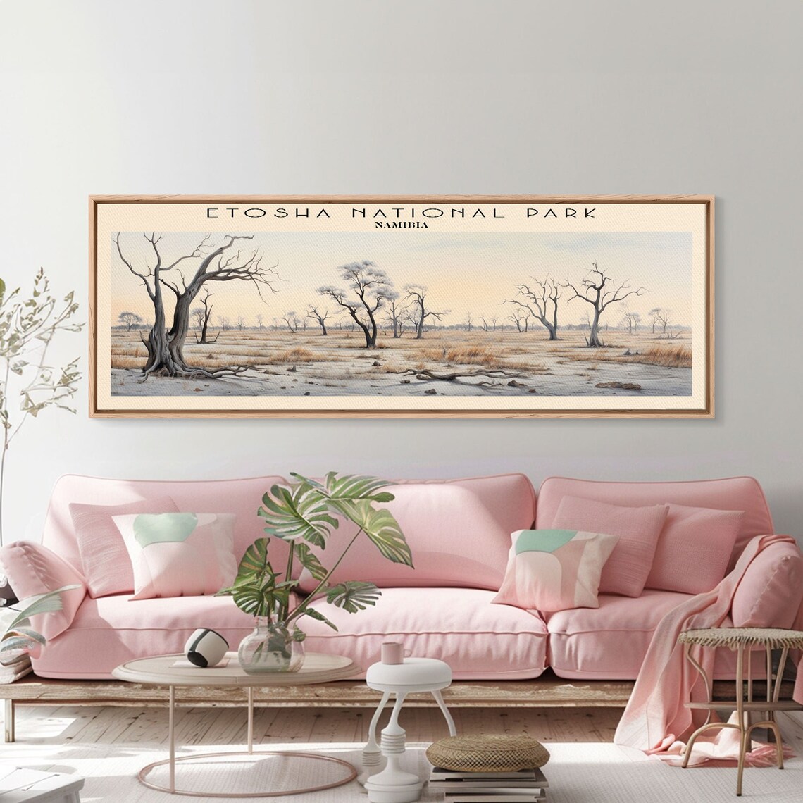 Etosha National Park Namibia Pale Savanna Camelthorn Trees Vintage Travel Poster - Image 5