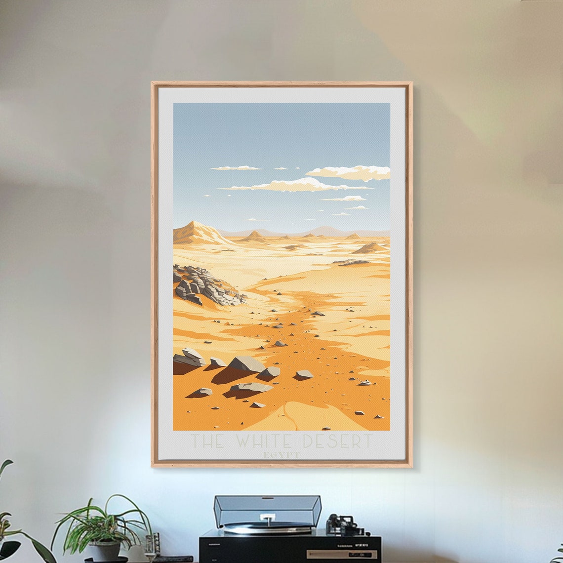 The White Desert Egypt Golden Dunes Rocky Desert Landscape Poster - Image 4