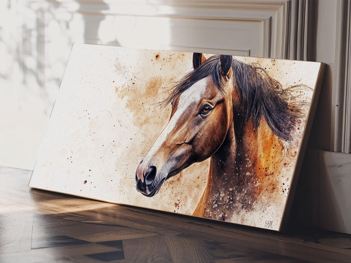 Chestnut Horse Portrait Rustic Watercolor Equestrian Farmhouse Poster - Image 5