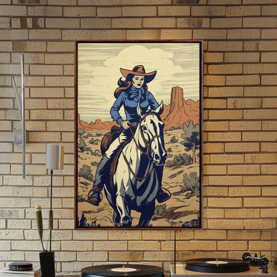 Western Cowgirl Deco Retro Western Art Print - Image 3