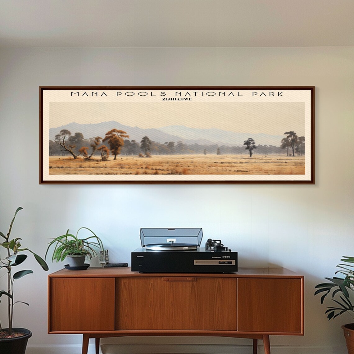 Mana Pools National Park Zimbabwe Golden Savanna Misty Hills View Poster - Image 4