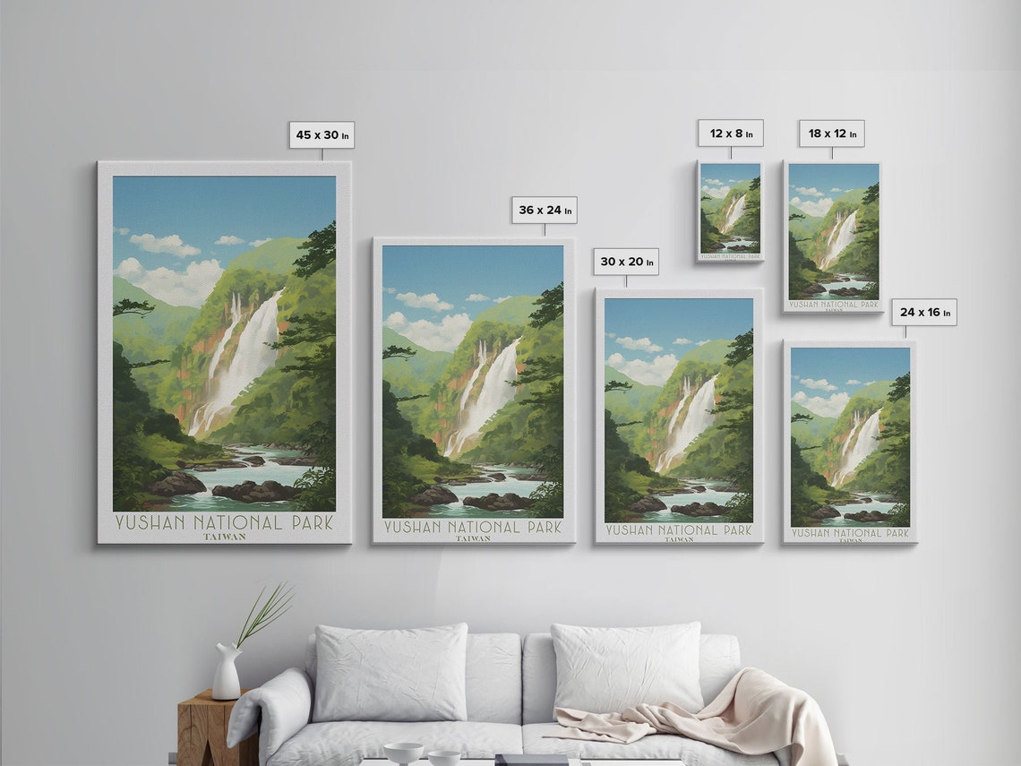 Yushan National Park Taiwan Waterfall Forest Mountain Travel Poster - Image 2