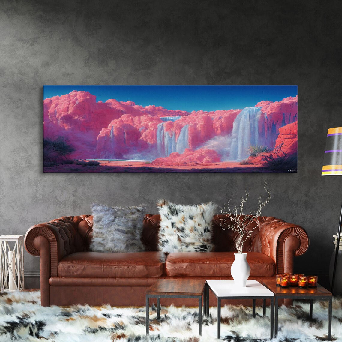 Pink Psychedelic Abstract Watercolor Art Print - Image 3