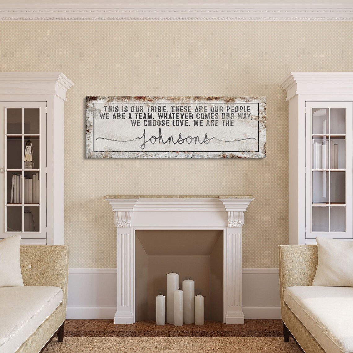 Family Name Sign, Inspirational Quote Wall Art Print