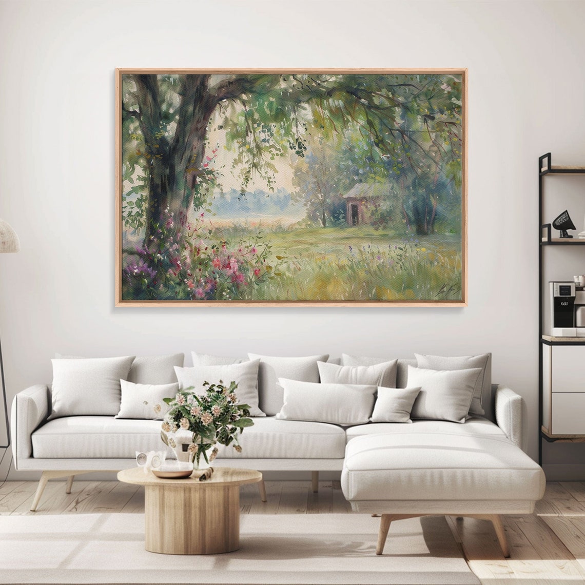 Painting Of An Old Farmhouse In The Spring Framed Print Watercolor Painting Original Art Living Room Art Wall Art - Image 4