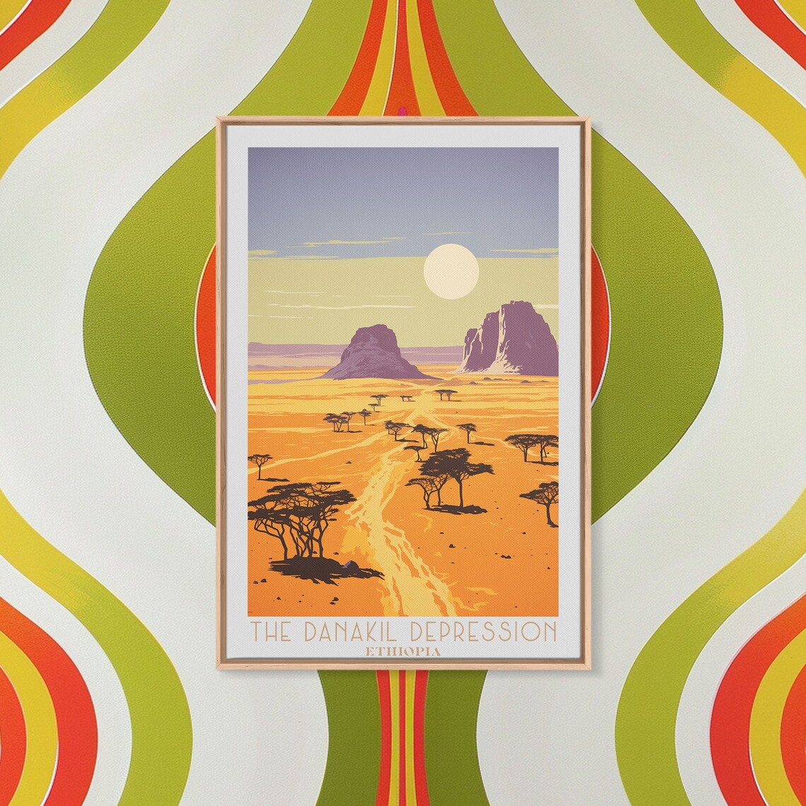 Danakil Depression Ethiopia Golden Savanna Acacia Peaks Travel Poster - Image 3