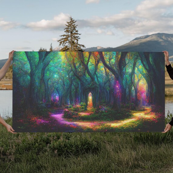 Fantasy Wall Art Print Magical Forest Fantasy Landscape Art Ready To Hang Wall Art