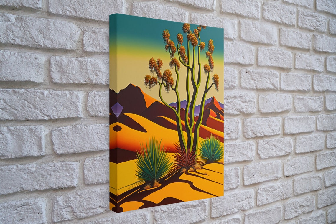 Southwestern Desert Golden Joshua Tree Sunset Dunes Travel Poster - Image 4