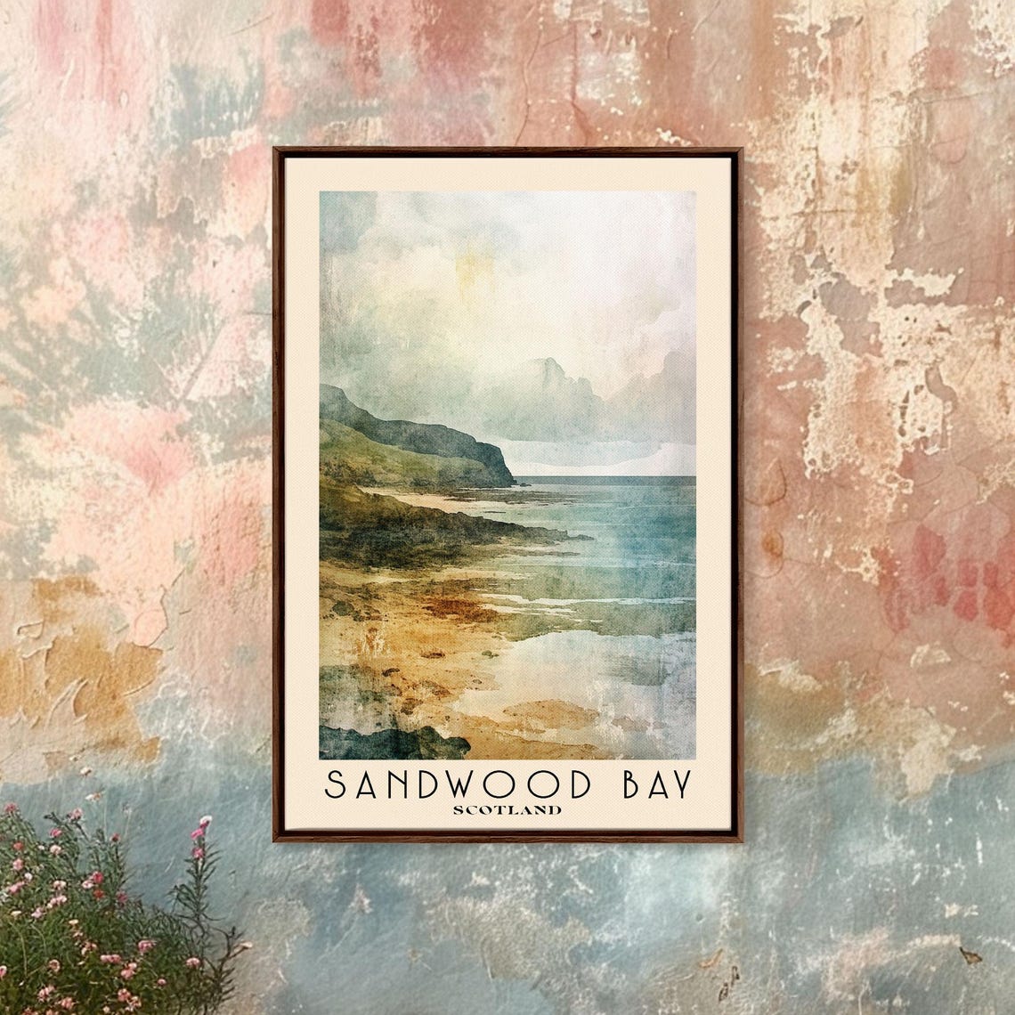 Sandwood Bay Scotland Misty Remote Cliffs Wild Coast Watercolor Poster - Image 4