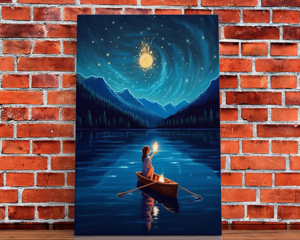 Starry Night Girl Wizard, Van Gogh-Inspired Art Print - Image 4