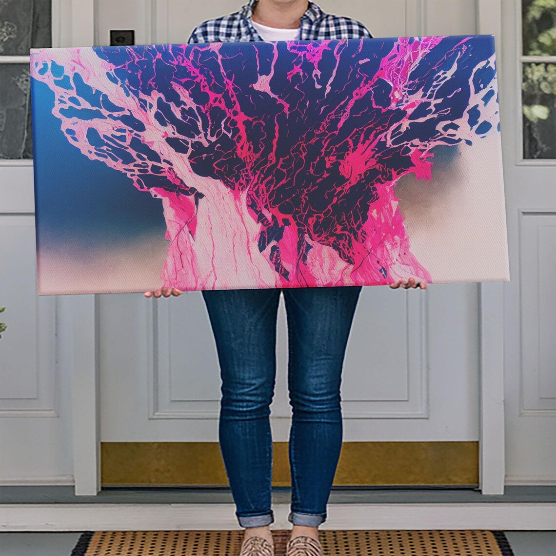 Neon Pink Explosion Trippy Psychedelic Art - Image 4
