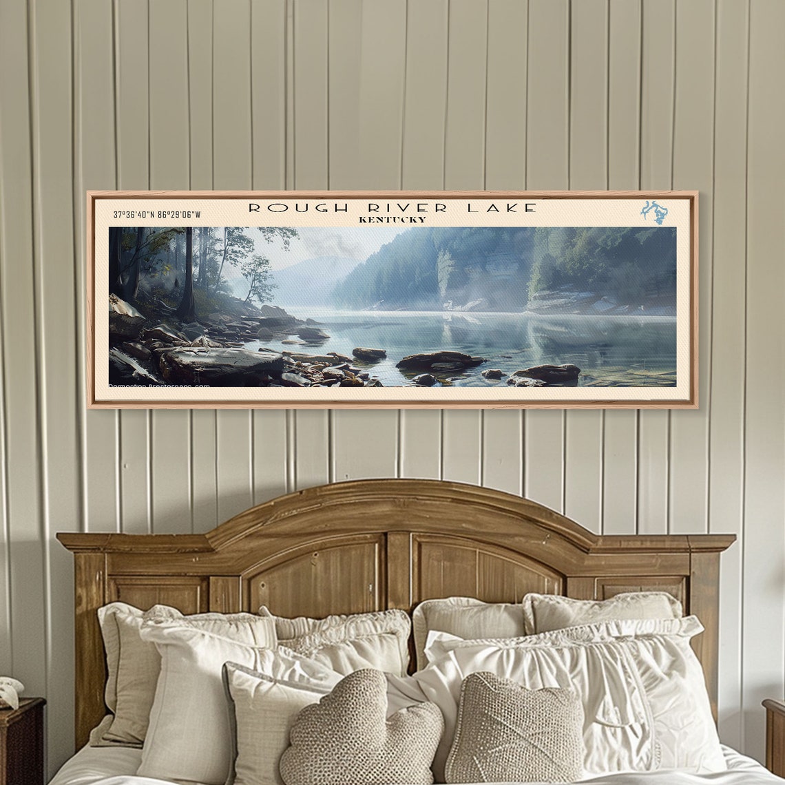 Rough River Lake Kentucky Misty Morning Rocky Shoreline Travel Poster - Image 5