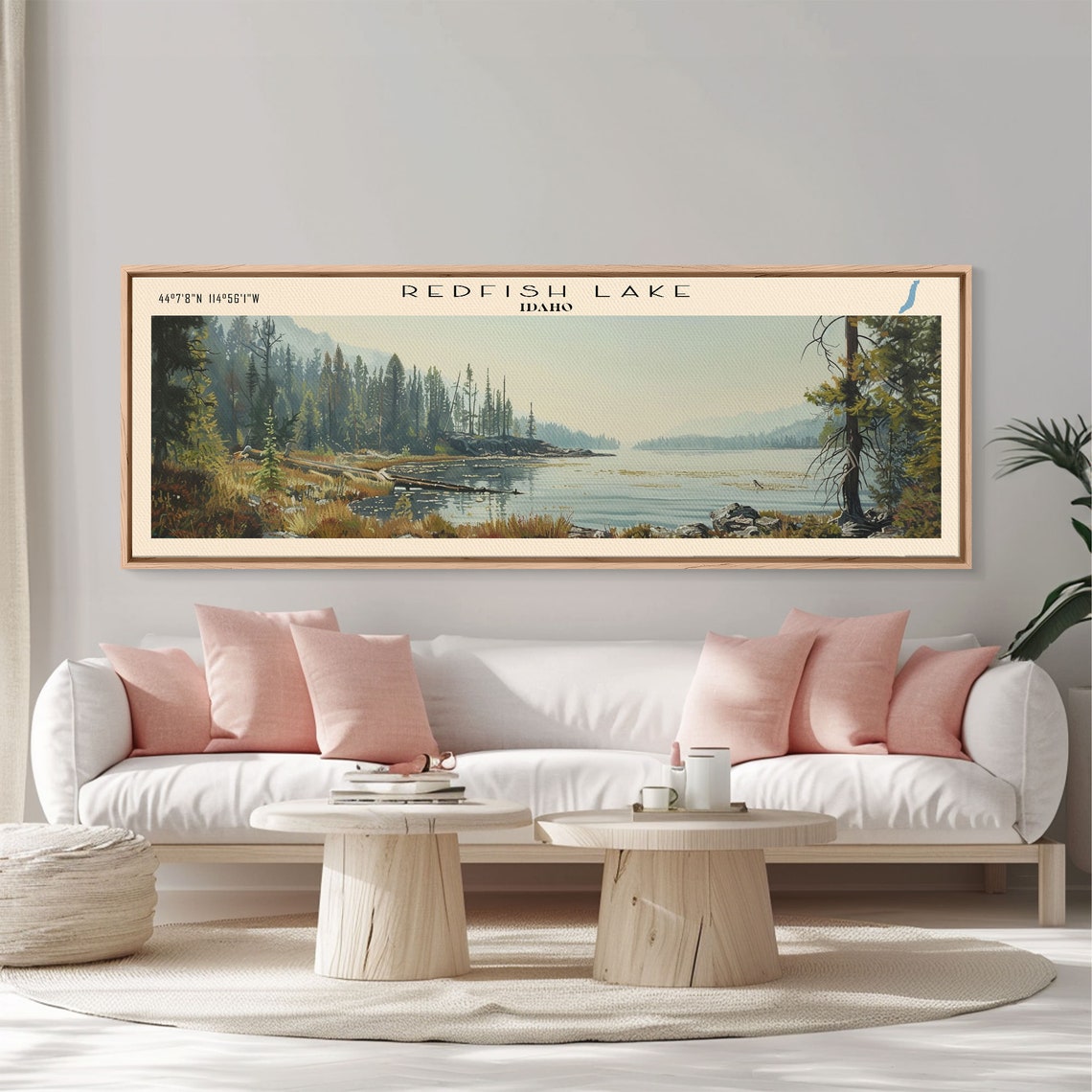 Redfish Lake Idaho Pine Forest Morning Light Wooden Dock Travel Poster - Image 4