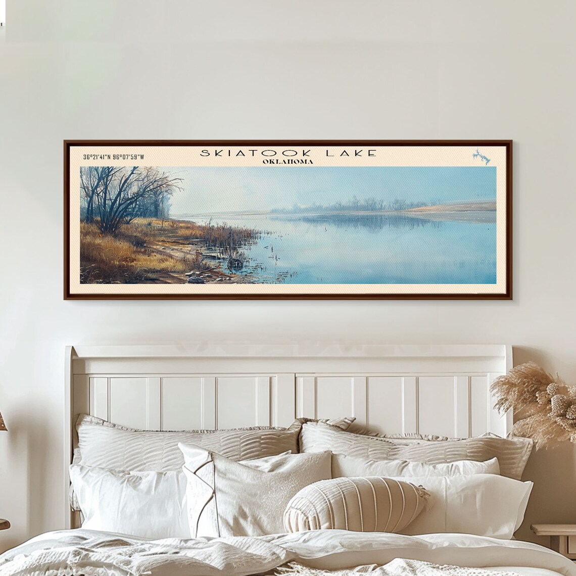 Skiatook Lake Oklahoma Bare Winter Trees Pale Blue Water Travel Poster - Image 5
