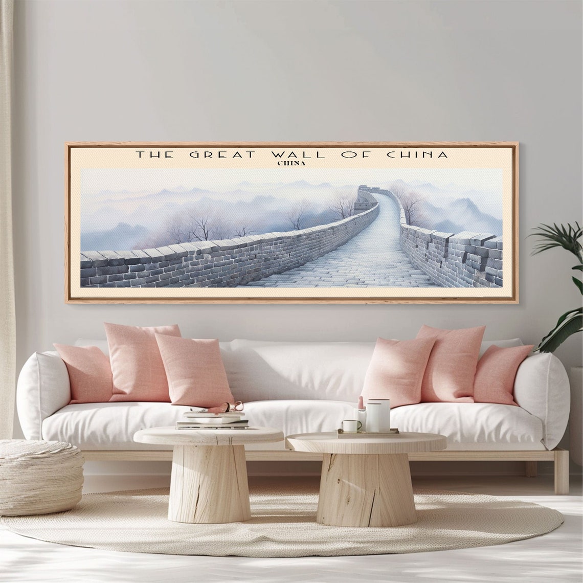 Great Wall of China Misty Mountain Ramparts Panoramic Travel Poster - Image 4
