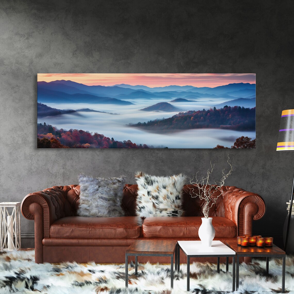 Blue Ridge Mountains Panoramic Art Print, Boho Decor - Image 3