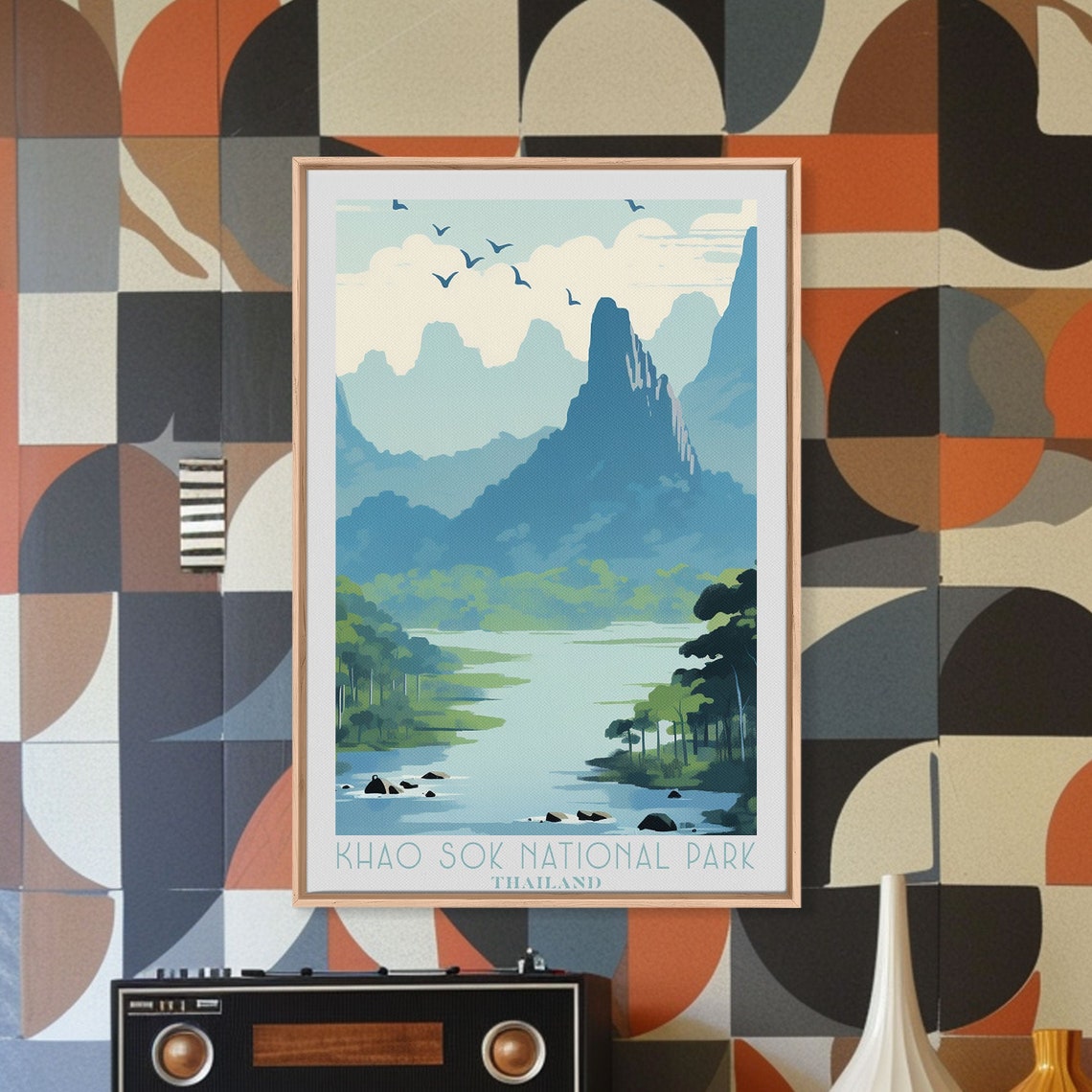 Khao Sok National Park Thailand Karst Peaks River View Travel Poster - Image 4