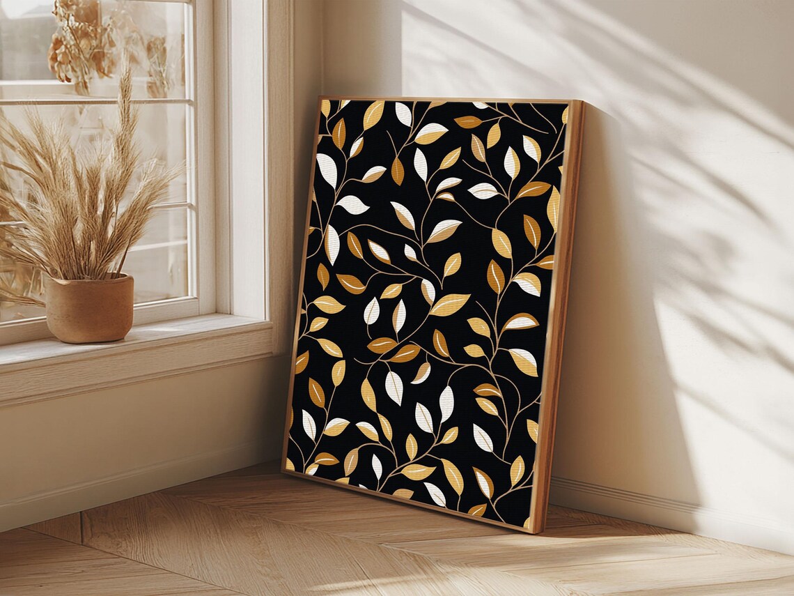 Ivy Leaves Mid-Century Modern Pattern Art Print