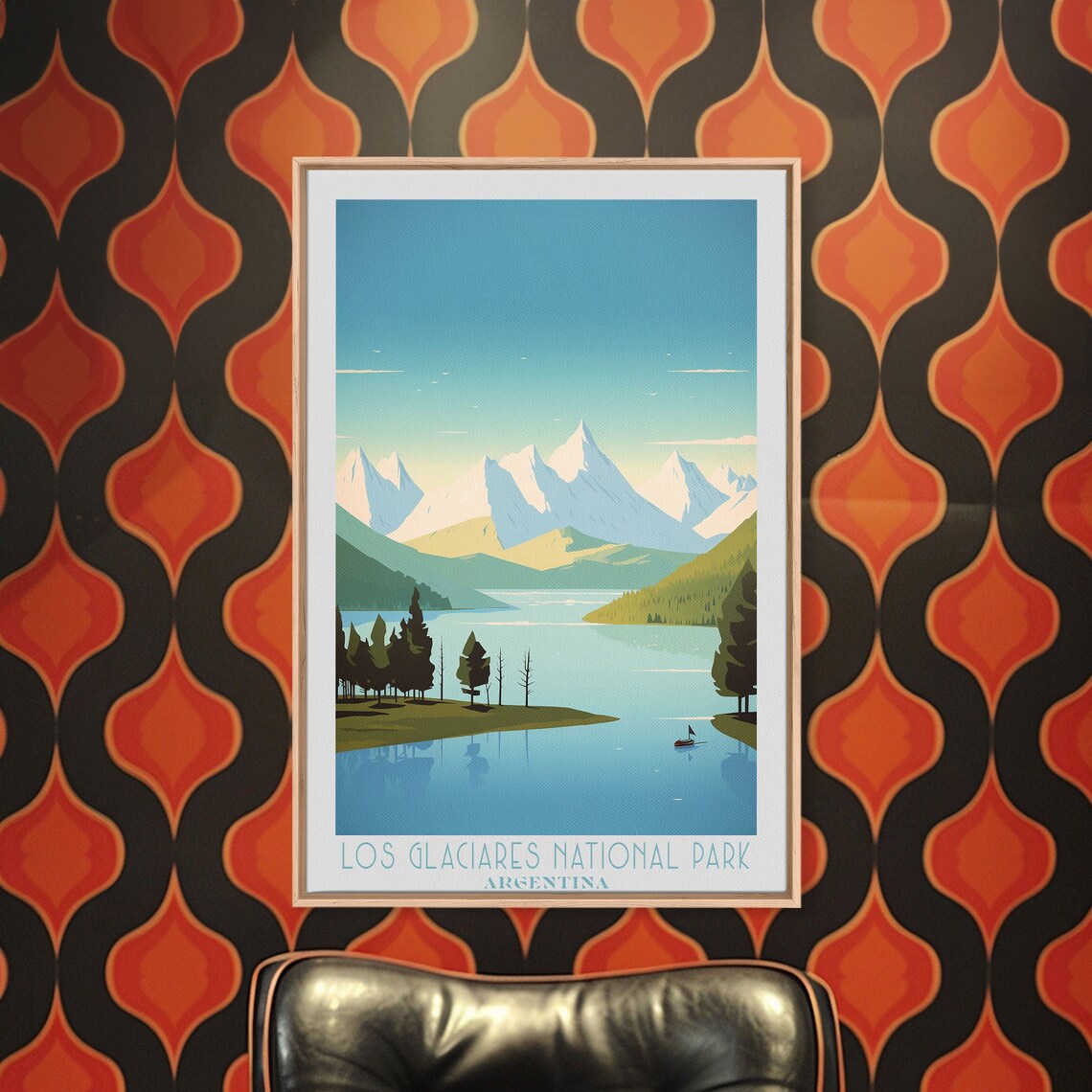 Los Glaciares National Park Patagonia Snow Peaks Lake Travel Poster - Image 6