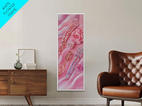 Elegant Hairpins Print Feminine Wall Art Light Pink Wall Art Rustic Cottagecore Decor Bedroom Artwork Gift Idea For Her