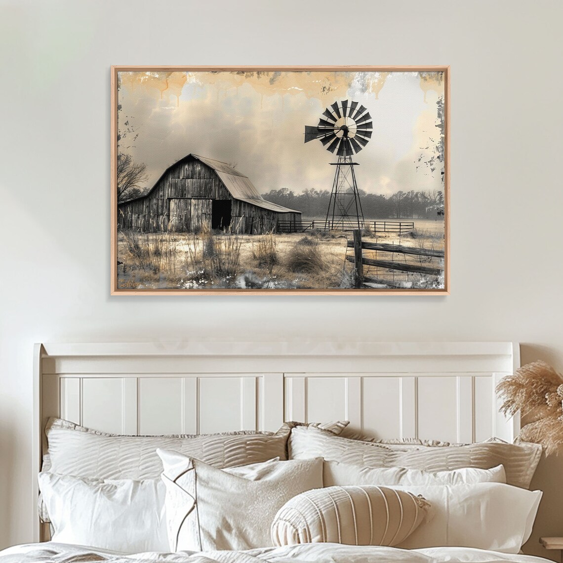 Old Barn Minimalist Farmhouse Rustic Art Print - Image 4