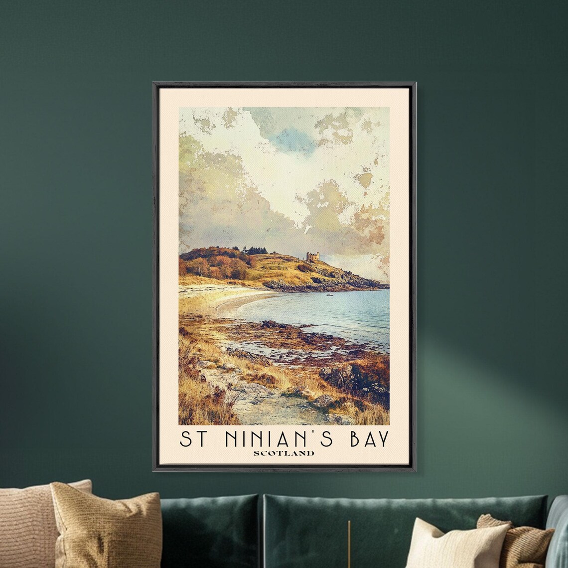 St Ninian's Bay Scotland Rocky Tidal Shore Headland Castle Poster - Image 5