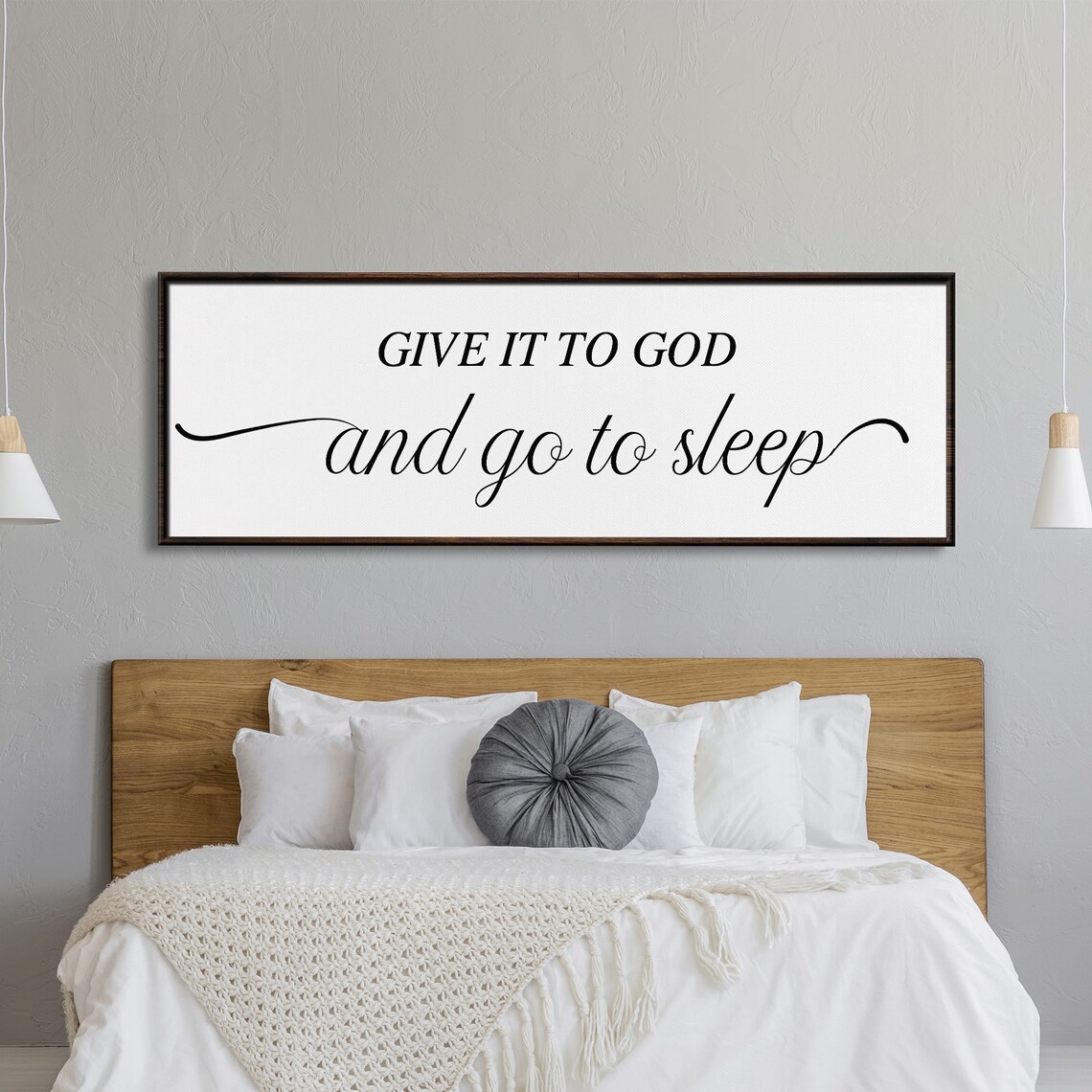 Give It To God And Go To Sleep Bedroom Wall Art Print - Image 4