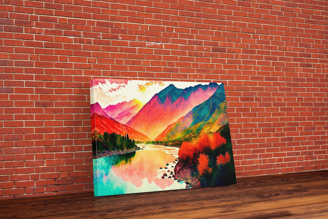 Watercolor Landscape Rainbow Landscape Art Print - Image 5