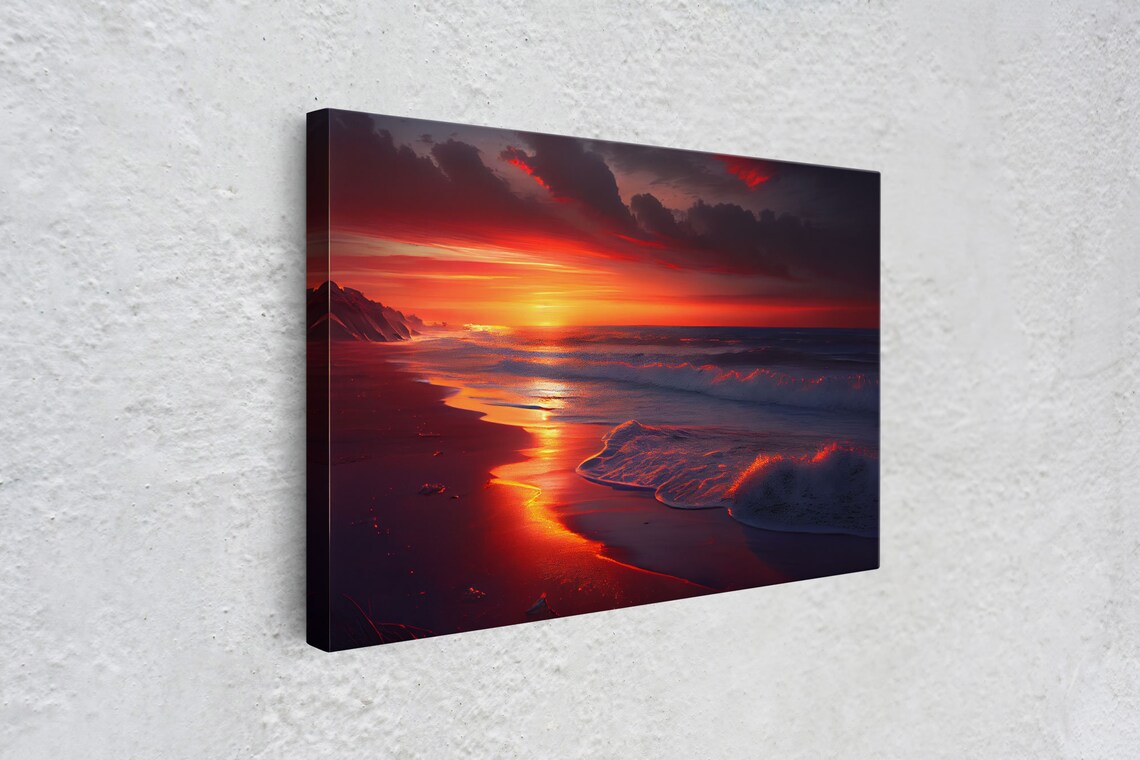 High Tide Rolling In At Sunset, Beach Art - Image 4