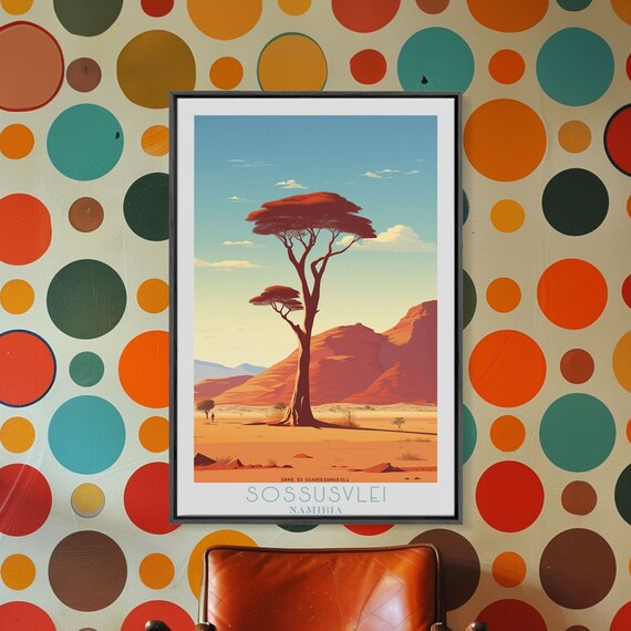 Sossusvlei Namibia Art Framed Print Travel Poster Original Wall Art Home Decor Gift For Travel Lover Wall Hanging