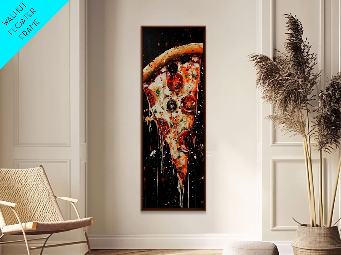 Pizza Painting Art Print, Funky Kitsch Kitchen Decor - Image 3
