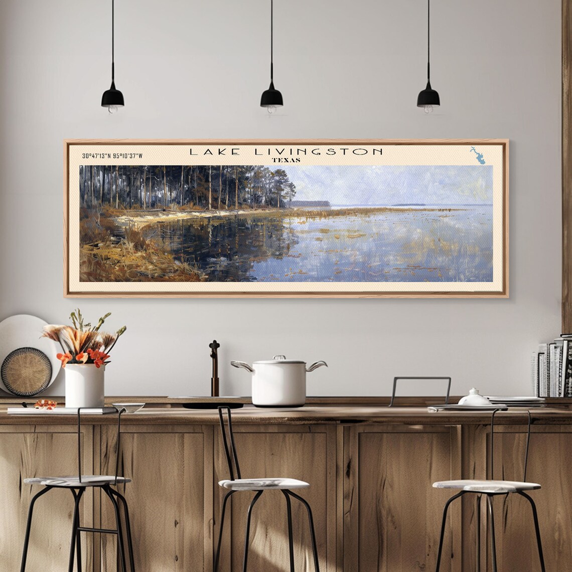Lake Livingston Texas Travel Poster, Lake House Decor - Image 4
