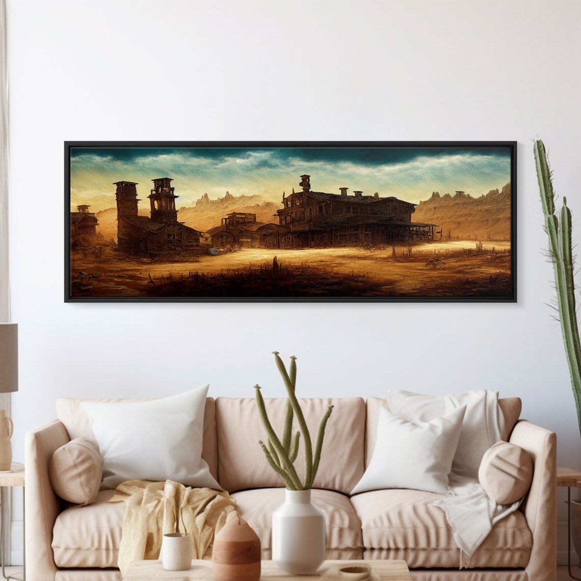 Abandoned Wild West Mining Town Extra Large Wall Art Framed Panoramic Print Framed Wall Art