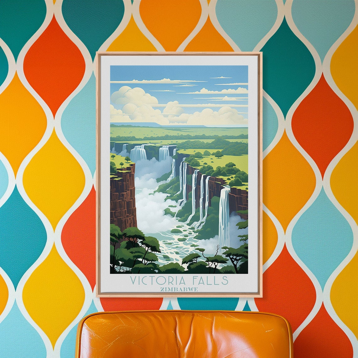 Victoria Falls Zimbabwe Thundering Cascades Mist Gorge View Art Poster - Image 3